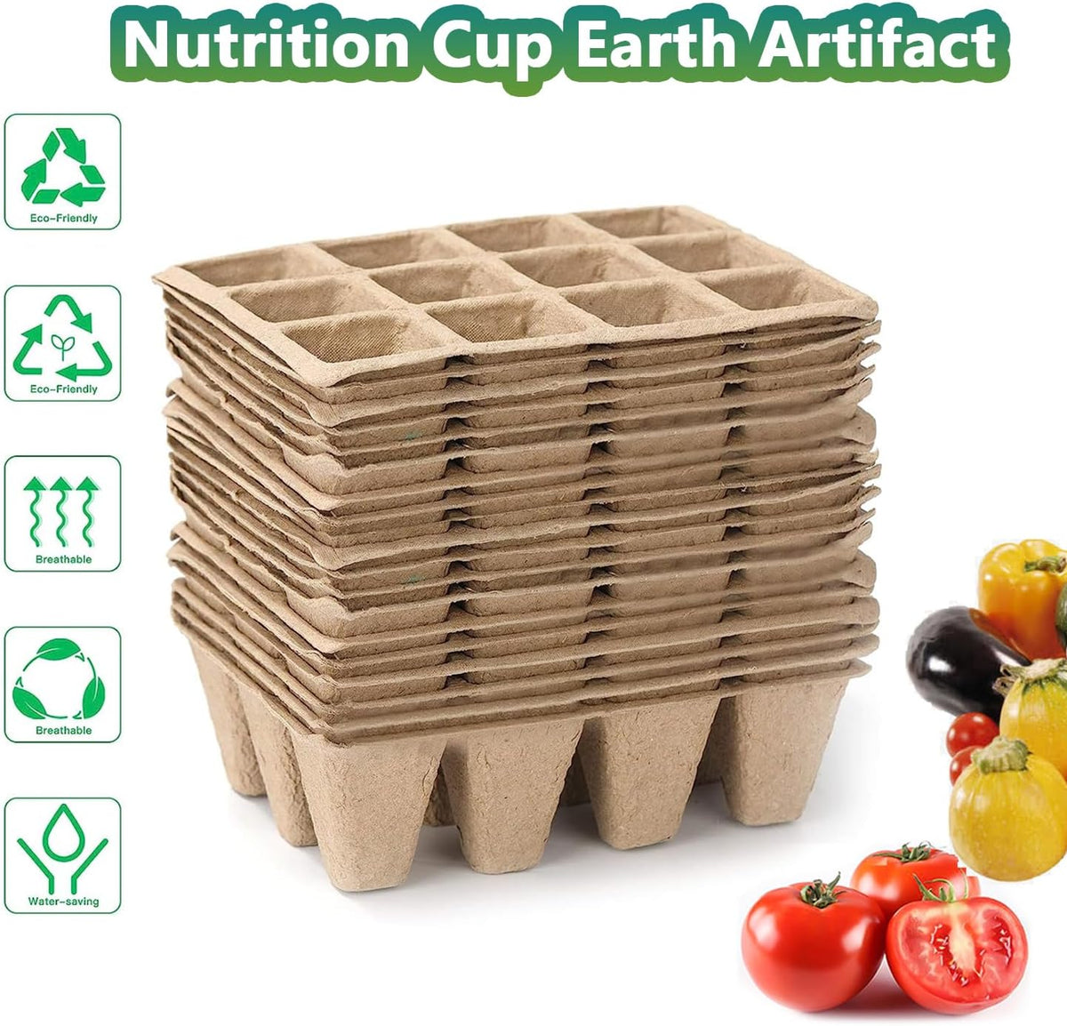 30Pcs Seed Trays 12 Cells Seed Starter Kit for Seeds Growing Starting