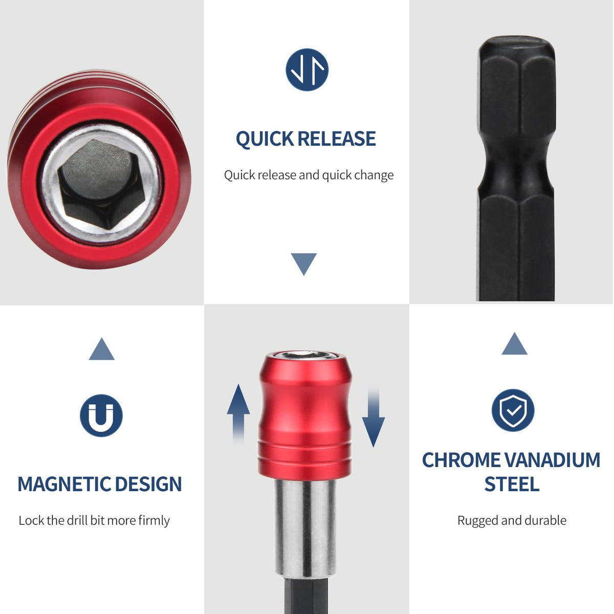 3Pcs Quick Release Magnetic Drill Holder