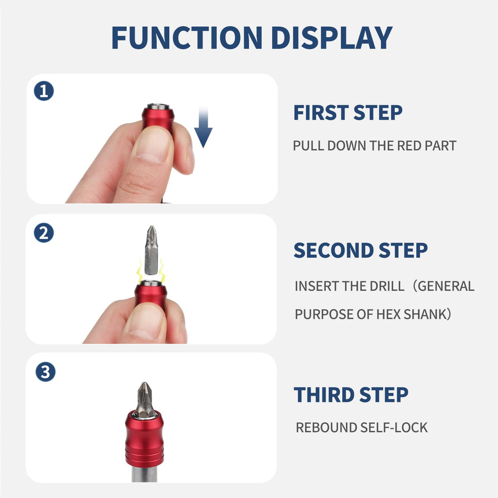 3Pcs Quick Release Magnetic Drill Holder