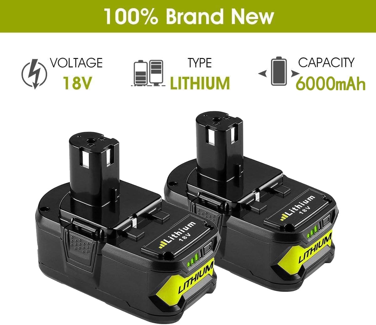 Ryobi Replacement Battery for Ryobi P104 P105 P107 P108