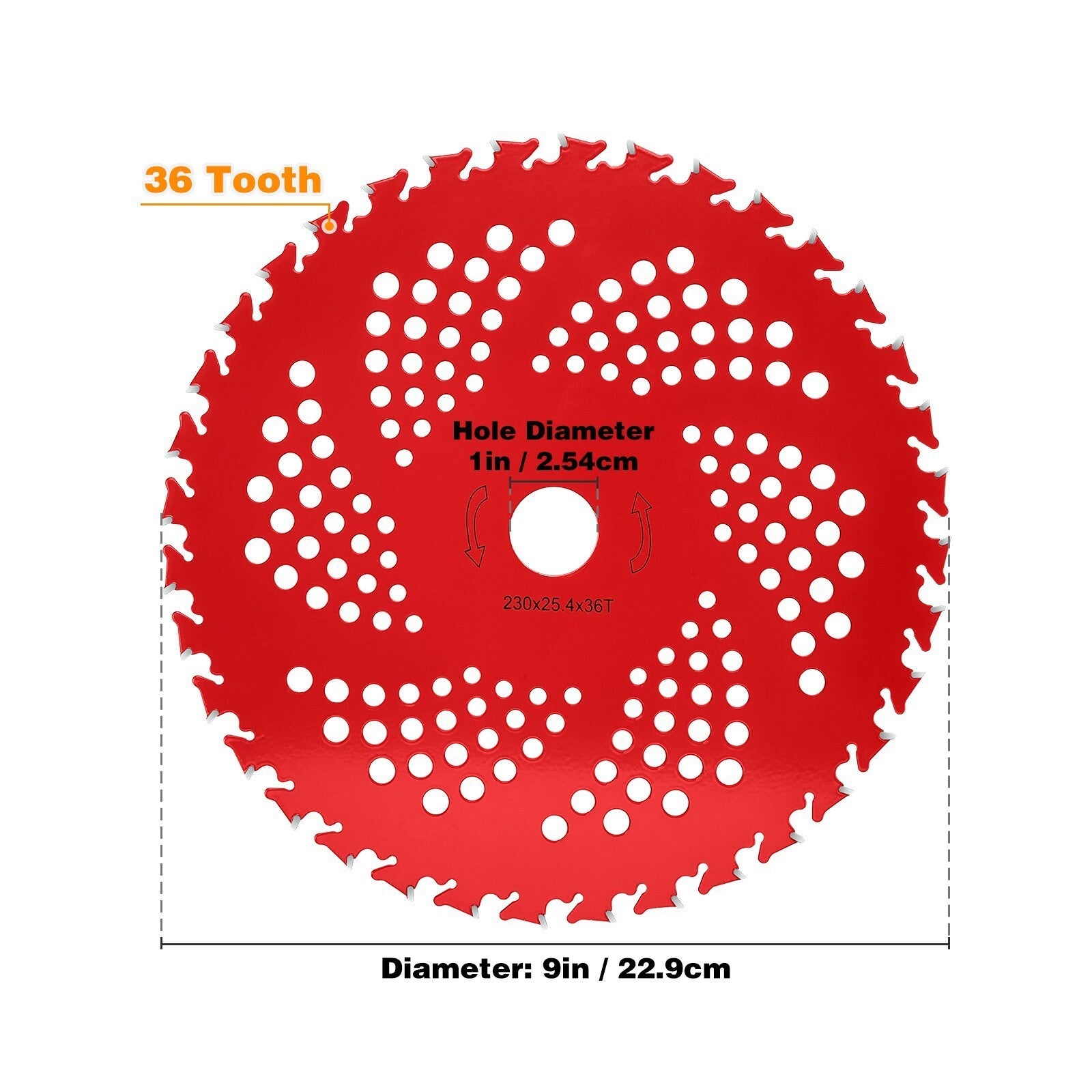 2 Pack 36T Carbide Brush Cutter Blade Weed Cutter Trimmer Kit