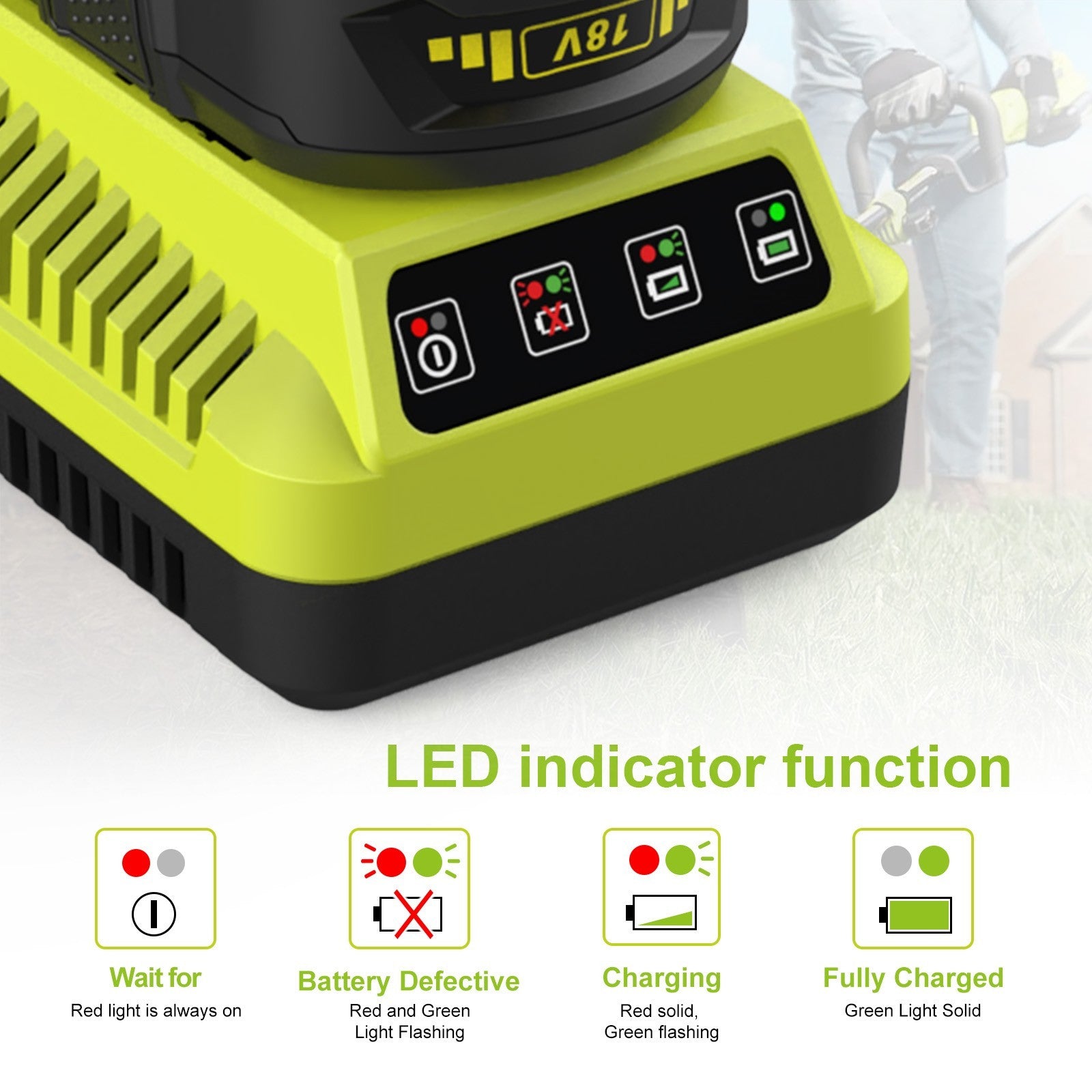 18V Replacement Charger for Ryobi Tools Battery Replacement RYOBI battery Charger