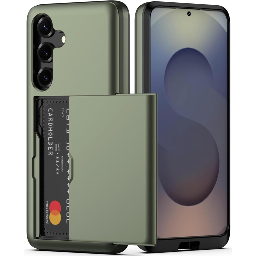 Samsung Galaxy A56 Shockproof Wallet Case Card Cover GREEN