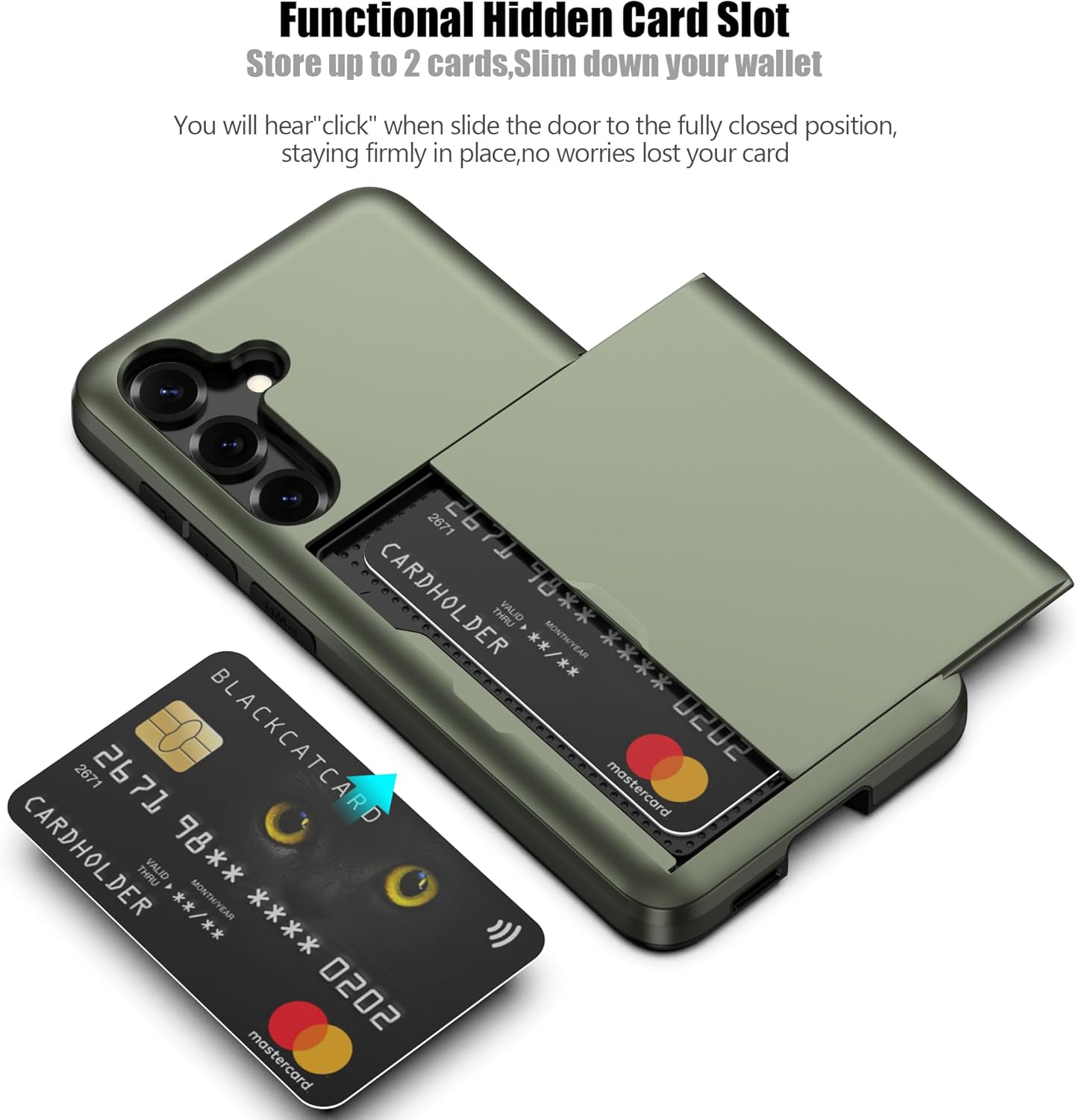 Samsung Galaxy A56 Shockproof Wallet Case Card Cover GREEN