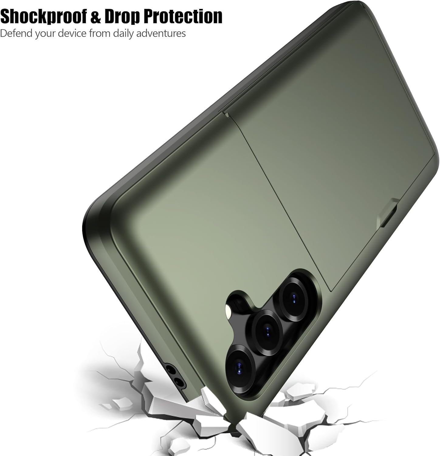 Samsung Galaxy A56 Shockproof Wallet Case Card Cover GREEN