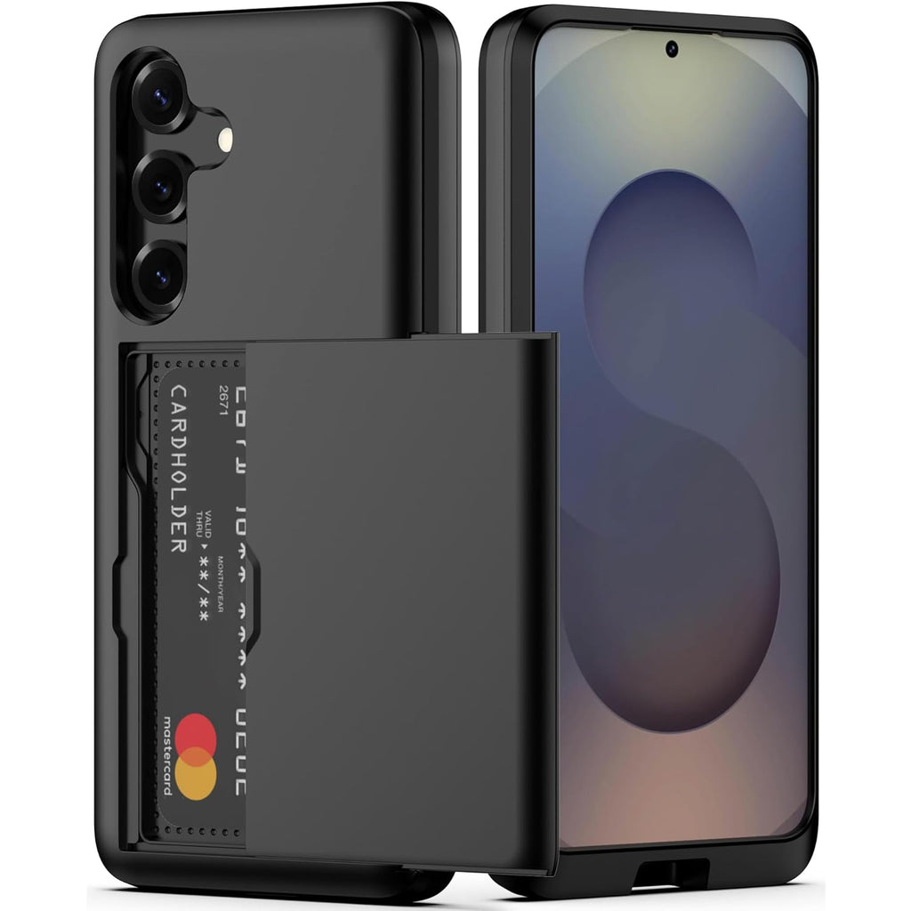 Samsung Galaxy A26 Shockproof Wallet Case Card Cover BLACK