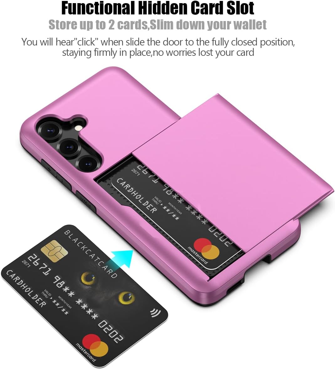 Samsung Galaxy A56 Shockproof Wallet Case Card Cover HOT PINK