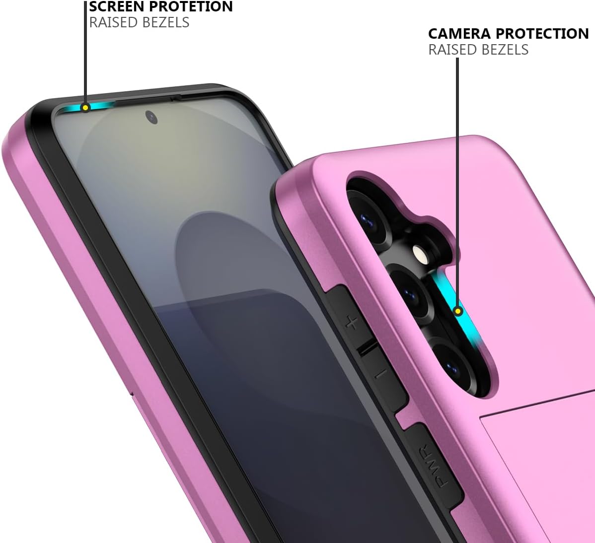 Samsung Galaxy A56 Shockproof Wallet Case Card Cover HOT PINK