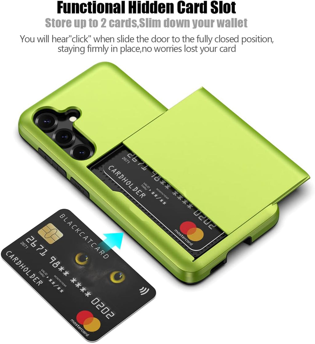Samsung Galaxy A56 Shockproof Wallet Case Card Cover GREEN