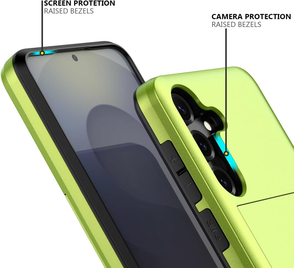 Samsung Galaxy A56 Shockproof Wallet Case Card Cover GREEN
