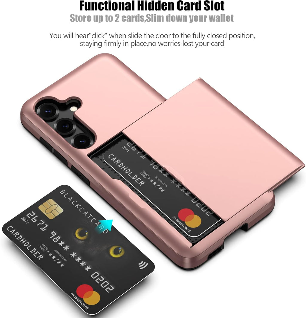 Samsung Galaxy A56 Shockproof Wallet Case Card Cover PINK