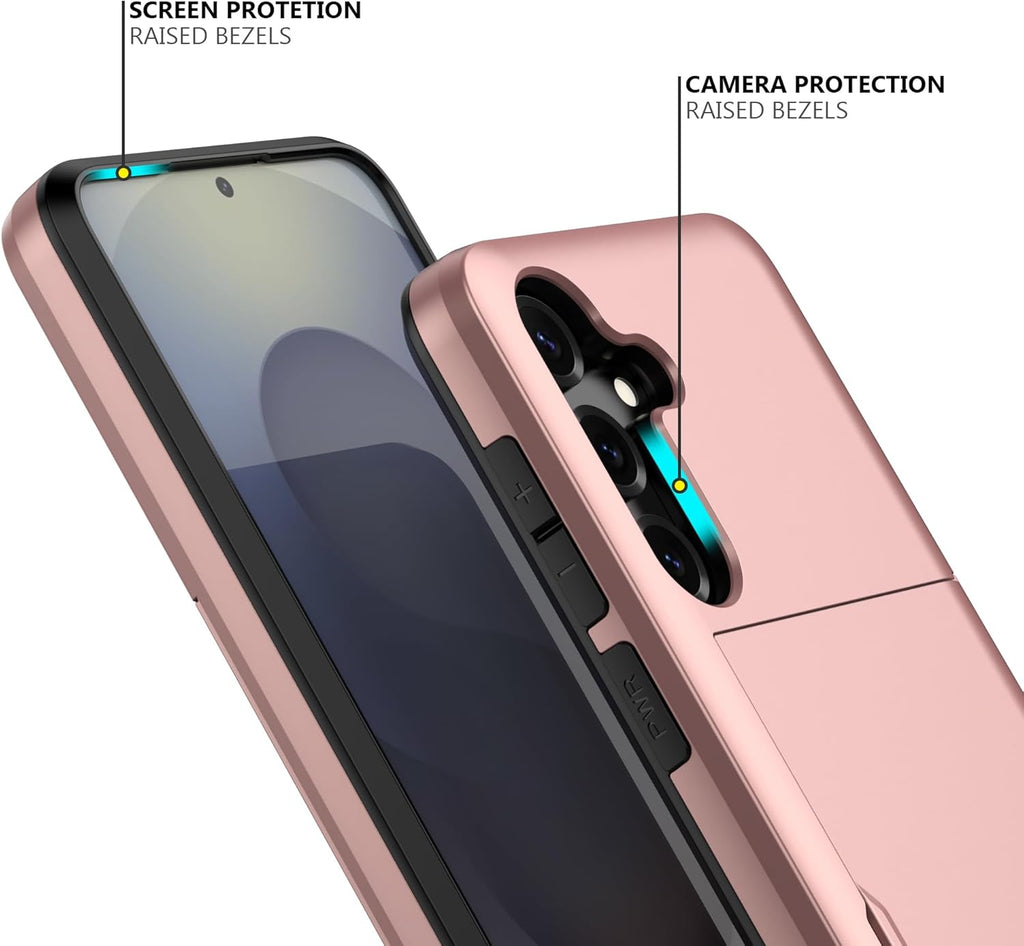 Samsung Galaxy A56 Shockproof Wallet Case Card Cover PINK