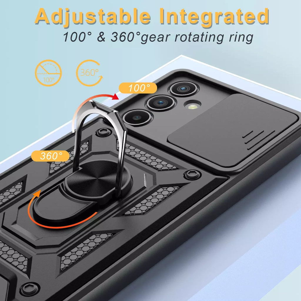 Samsung Galaxy S25 Plus Tough Case Shockproof Kickstand Cover BLACK