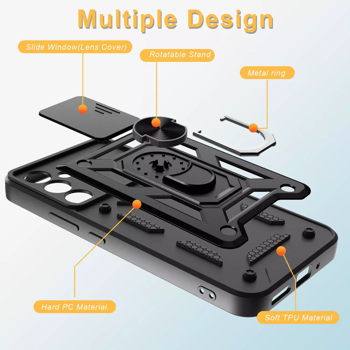 Samsung Galaxy S25 Plus Tough Case Shockproof Kickstand Cover BLACK