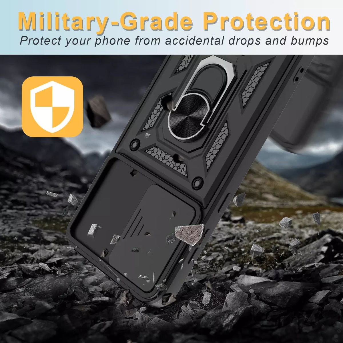 Samsung Galaxy S25 Plus Tough Case Shockproof Kickstand Cover BLACK