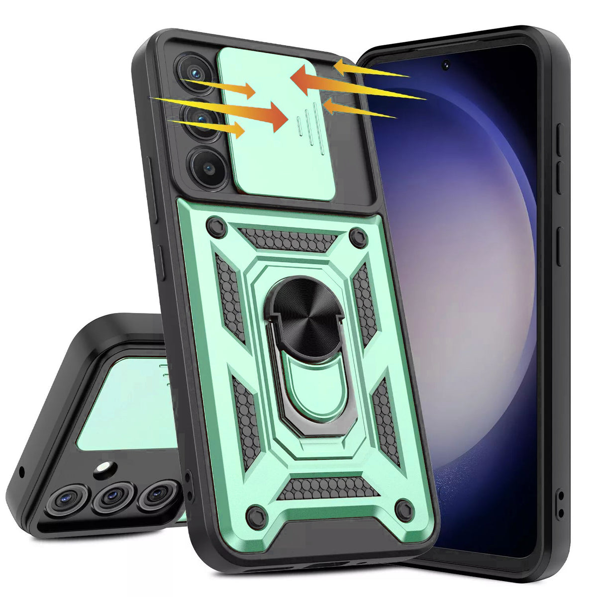 Samsung Galaxy S25 FE Tough Case Shockproof Kickstand Cover GREEN