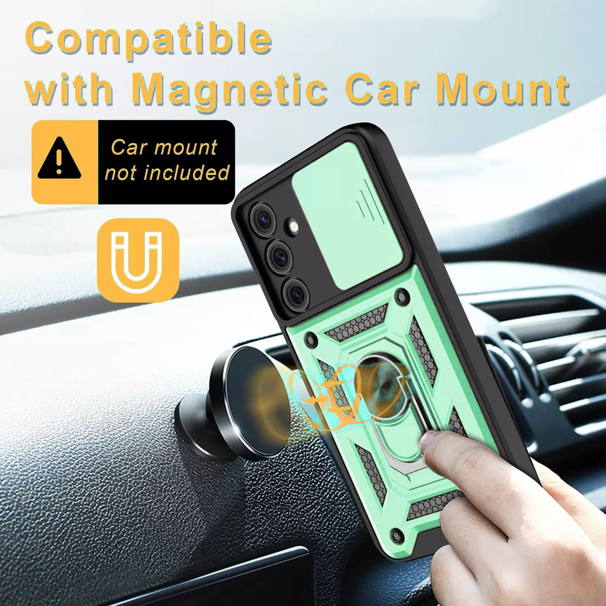 Samsung Galaxy S25 FE Tough Case Shockproof Kickstand Cover GREEN