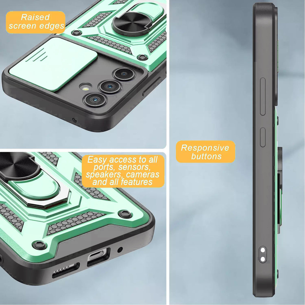 Samsung Galaxy S25 FE Tough Case Shockproof Kickstand Cover GREEN