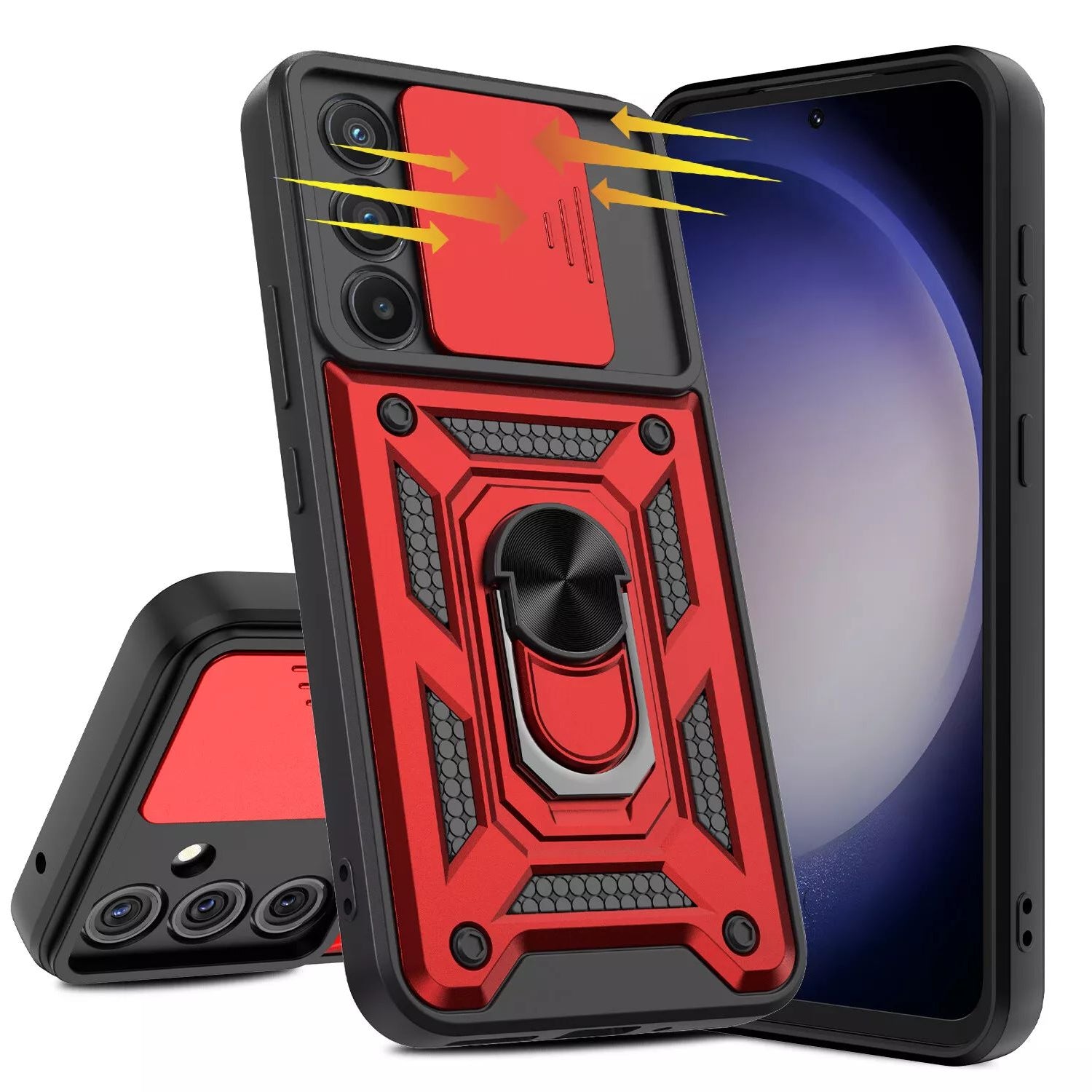 Samsung Galaxy S24 Plus Tough Case Shockproof Kickstand Cover RED