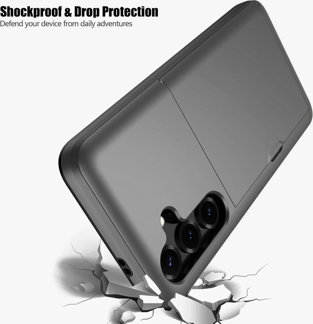 Samsung Galaxy A37 Shockproof Wallet Case Card Cover GREY