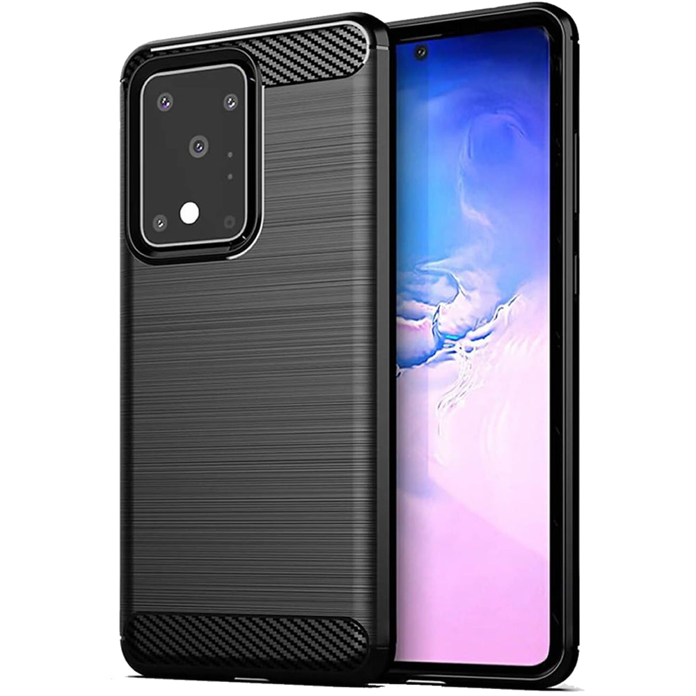Samsung S20 Ultra Slim Fit Case Tough Gel TPU Rubber Cover BLACK