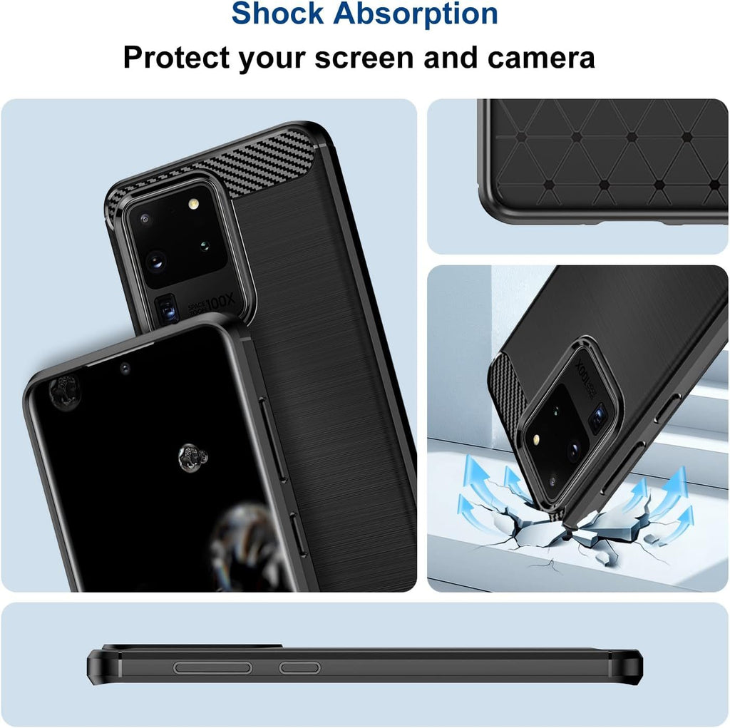 Samsung S20 Ultra Slim Fit Case Tough Gel TPU Rubber Cover BLACK