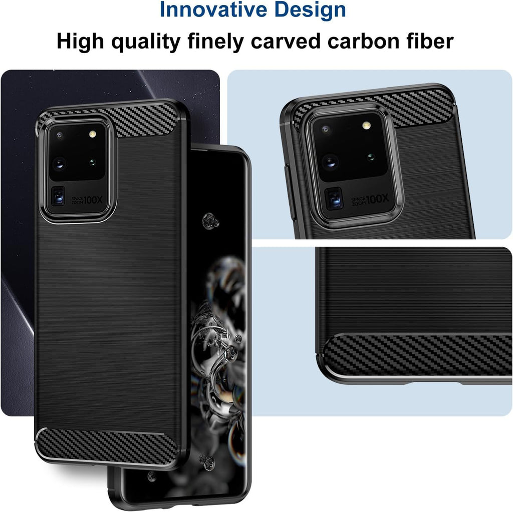 Samsung S20 Ultra Slim Fit Case Tough Gel TPU Rubber Cover BLACK