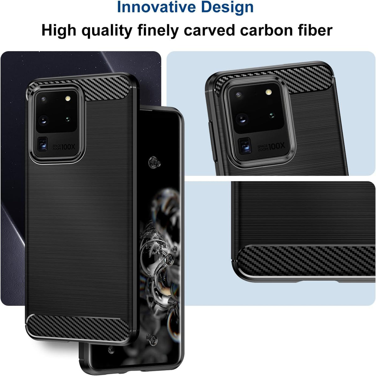 Samsung S20 Ultra Slim Fit Case Tough Gel TPU Rubber Cover BLACK