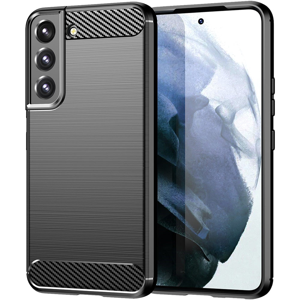 Samsung S21 FE Slim Fit Case Tough Gel TPU Rubber Cover BLACK
