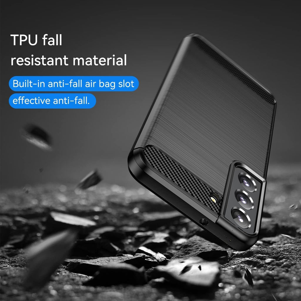 Samsung S21 FE Slim Fit Case Tough Gel TPU Rubber Cover BLACK