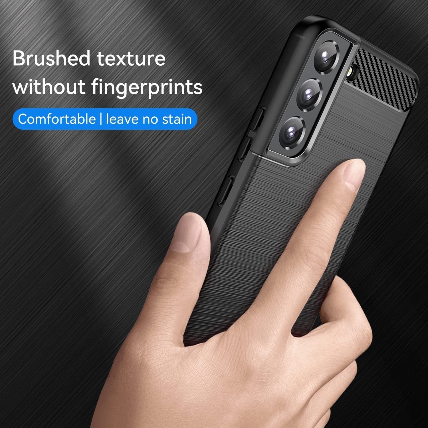 Samsung S21 FE Slim Fit Case Tough Gel TPU Rubber Cover BLACK
