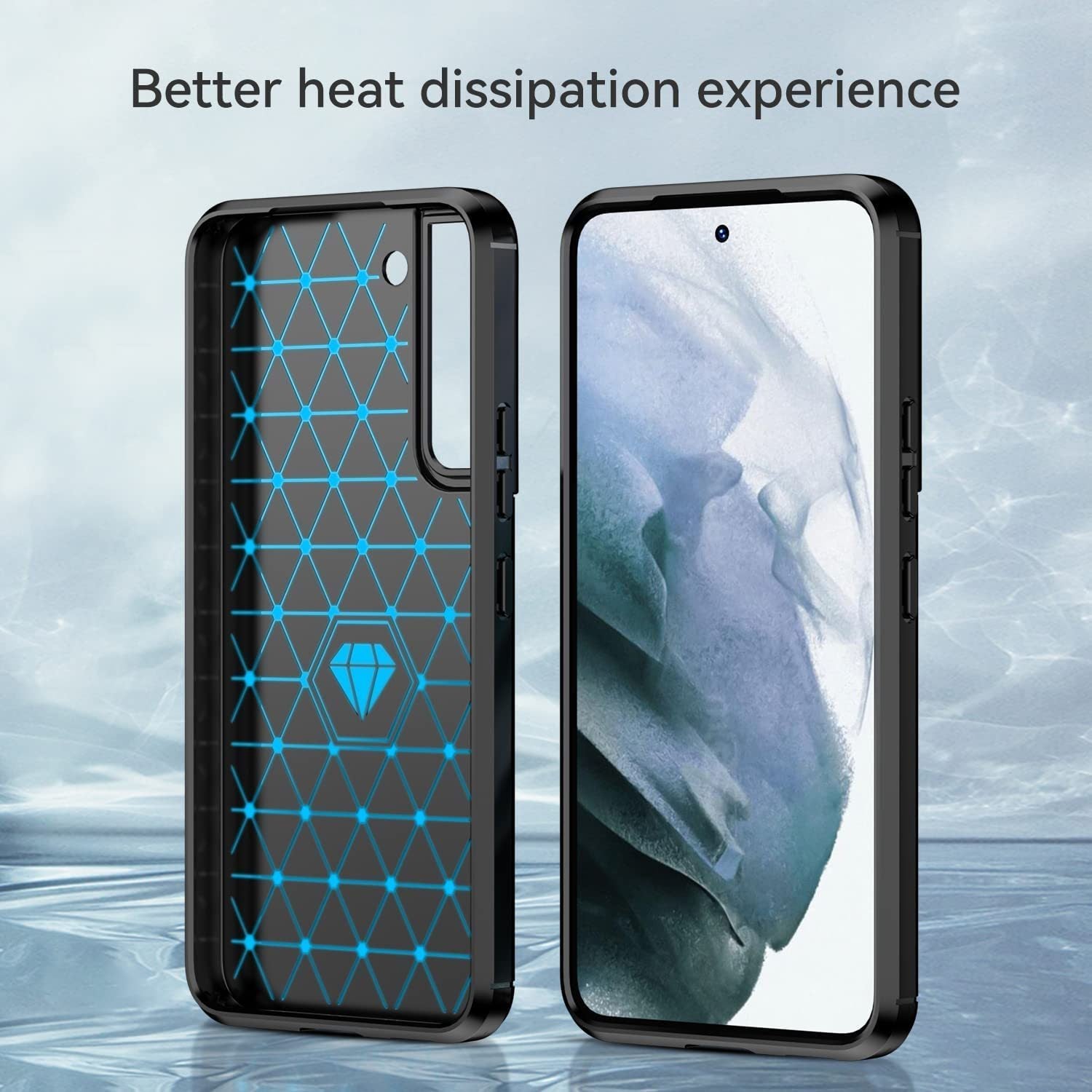 Samsung S21 FE Slim Fit Case Tough Gel TPU Rubber Cover BLACK