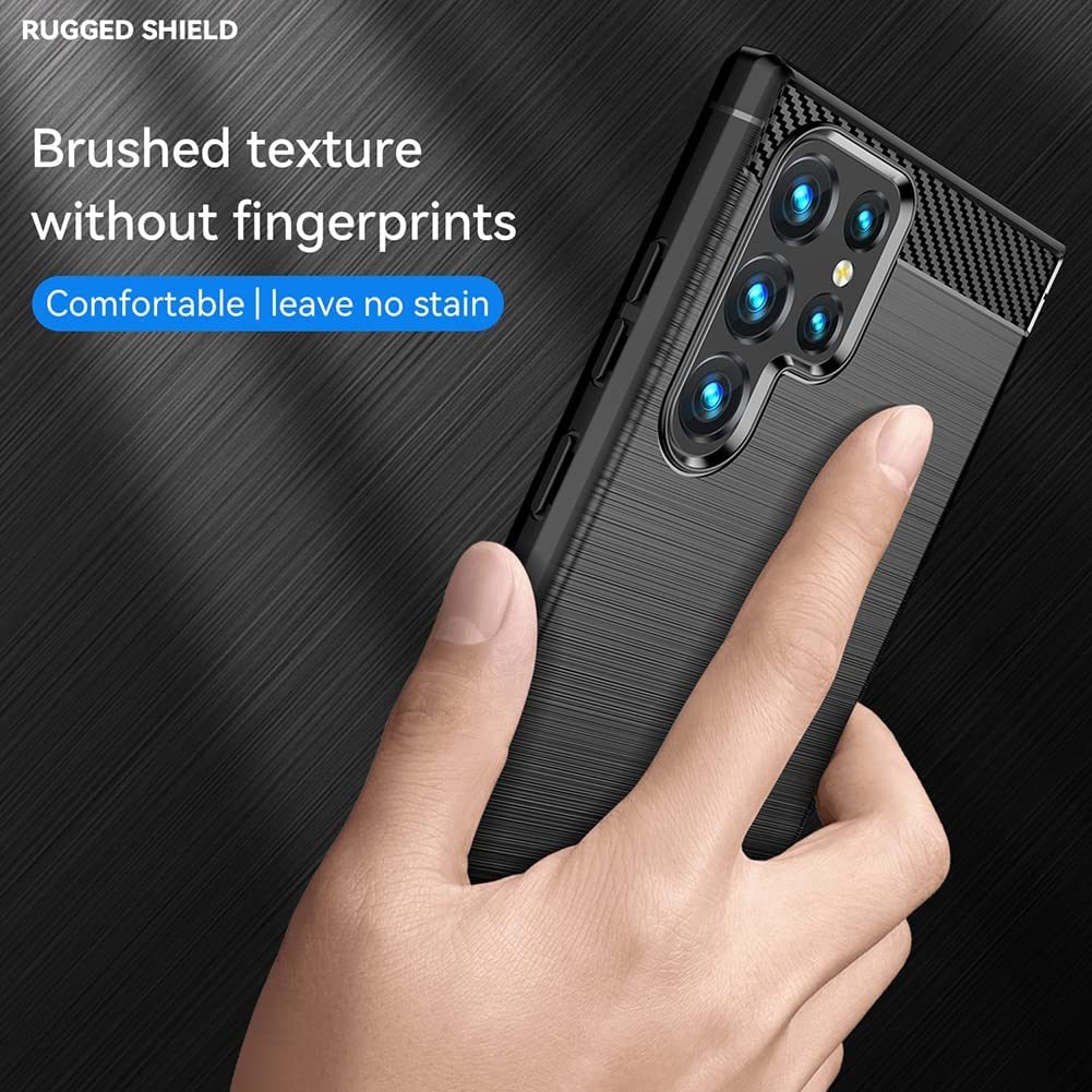 Samsung S22 Ultra Slim Fit Case Tough Gel TPU Rubber Cover BLACK