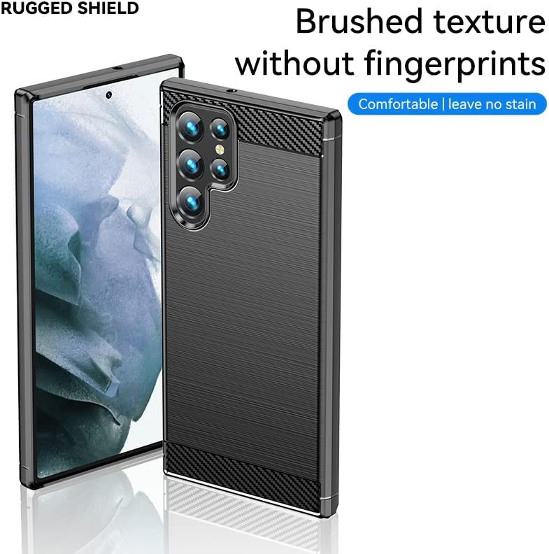 Samsung S22 Ultra Slim Fit Case Tough Gel TPU Rubber Cover BLACK