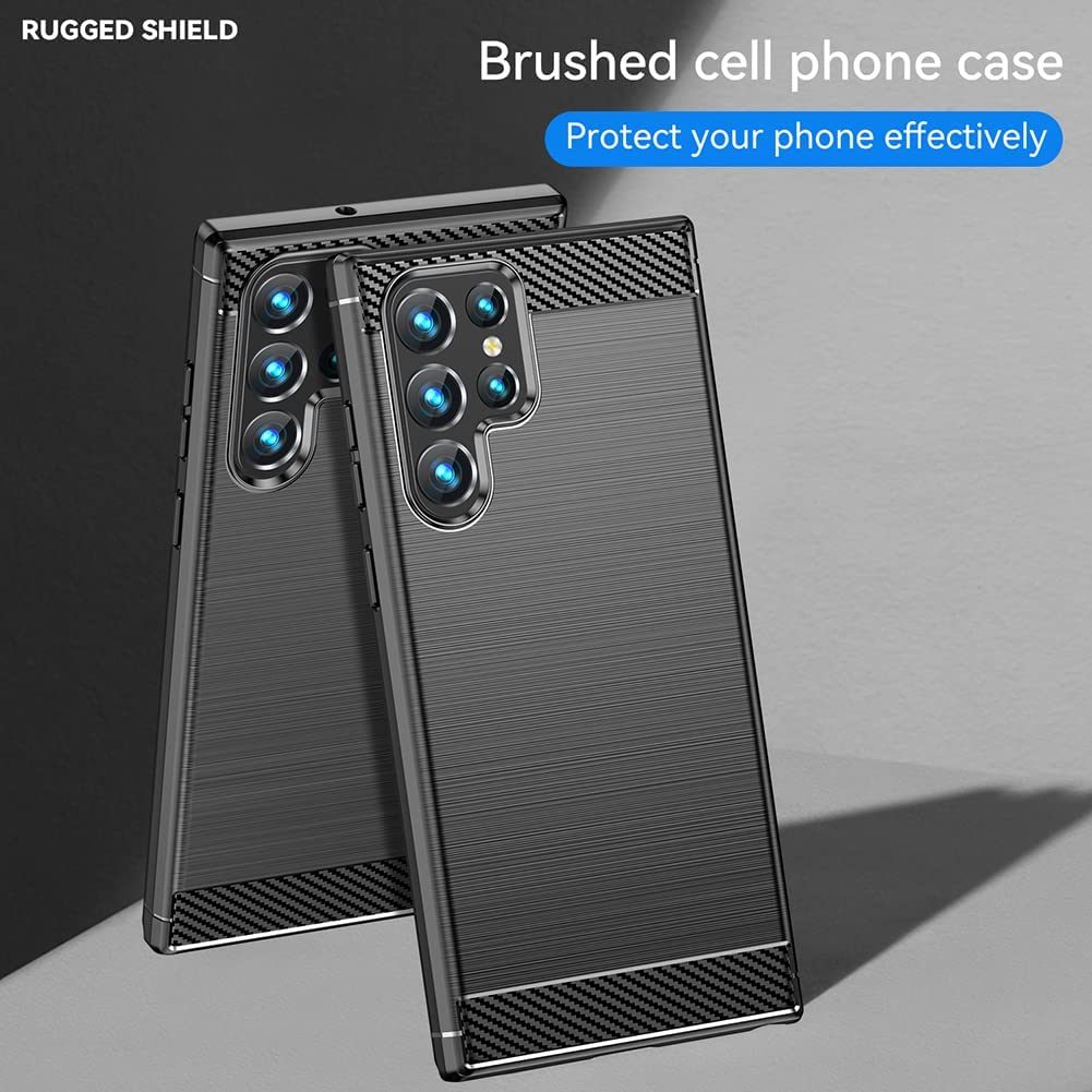 Samsung S22 Ultra Slim Fit Case Tough Gel TPU Rubber Cover BLACK