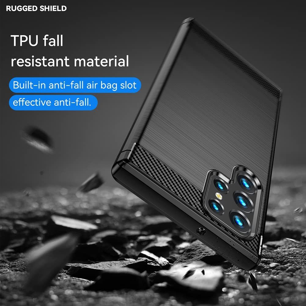 Samsung S22 Ultra Slim Fit Case Tough Gel TPU Rubber Cover BLACK