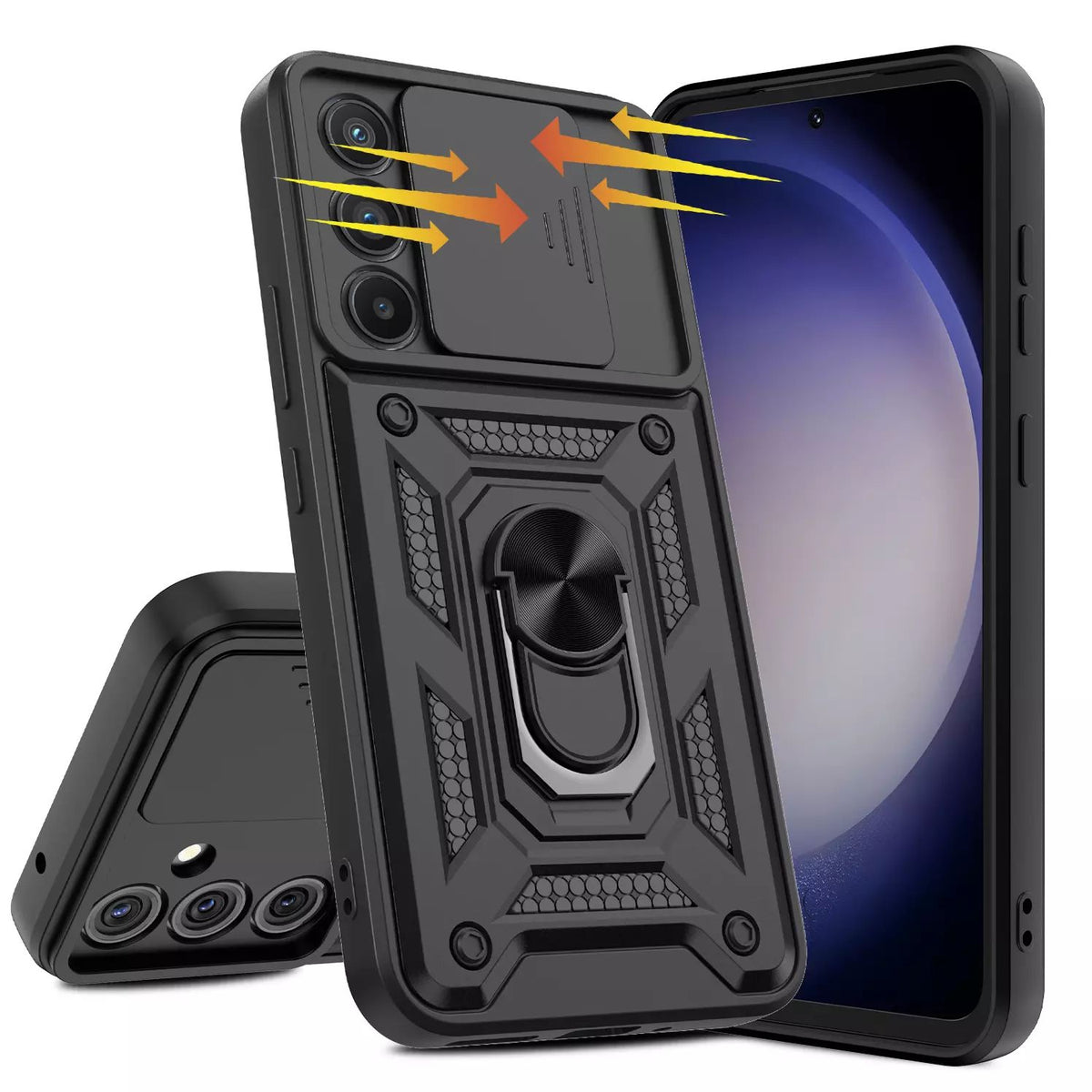 Samsung Galaxy S25 Plus Tough Case Shockproof Kickstand Cover BLACK