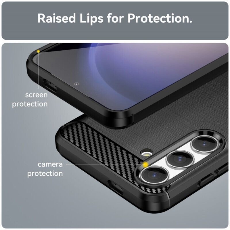 Samsung S24 FE Slim Fit Case Tough Gel TPU Rubber Cover BLACK