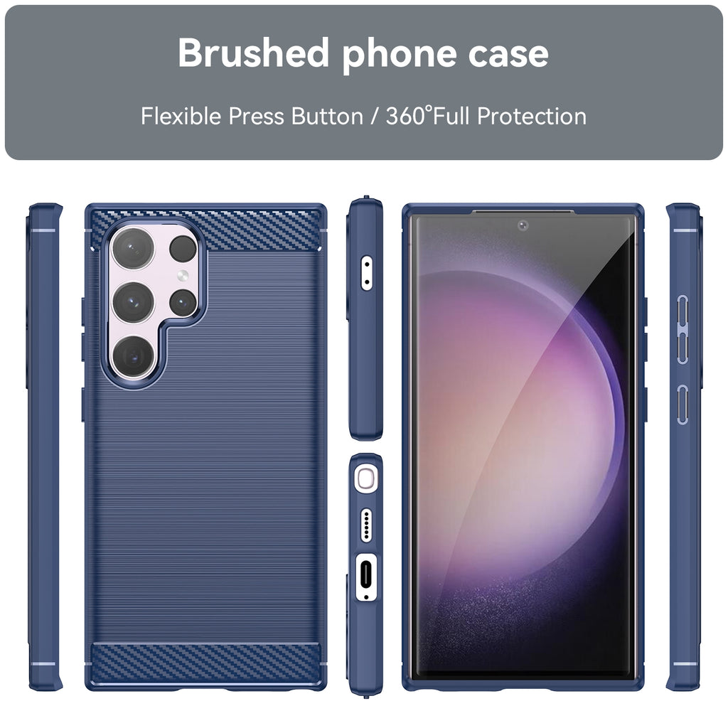 Samsung S24 Ultra Slim Fit Case Tough Gel TPU Rubber Cover BLACK