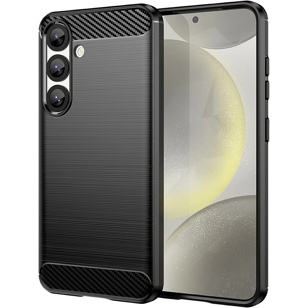 Samsung S25 Slim Fit Case Tough Gel TPU Rubber Cover BLACK