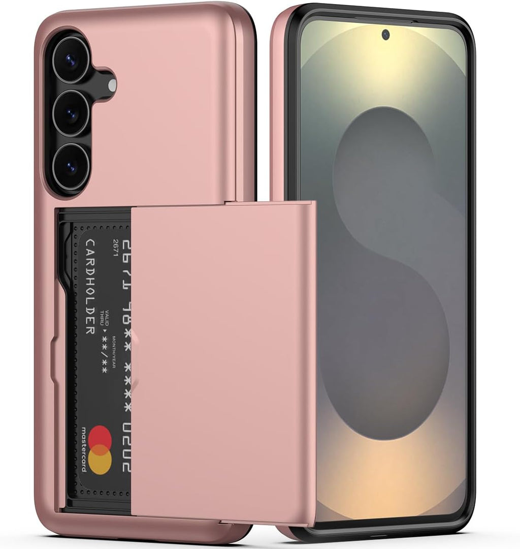 Samsung Galaxy S24 Shockproof Wallet Case Card Cover PINK