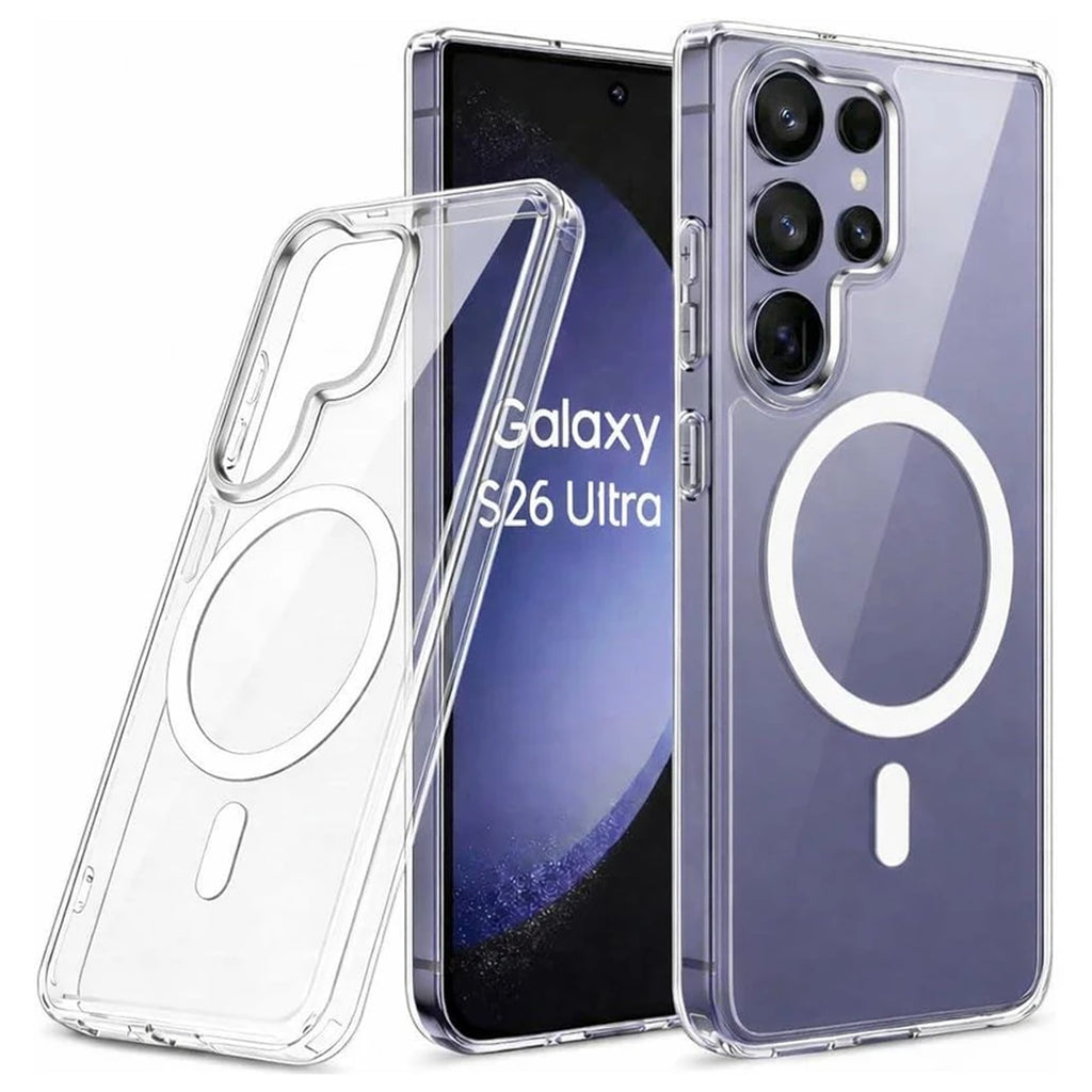 Samsung Galaxy S26 Ultra Full Clear Case Magnetic Ring Magsafe Compatible Cover