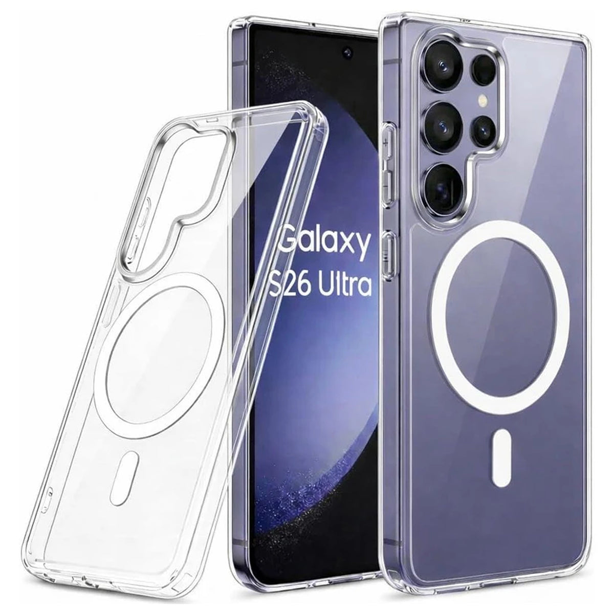 Samsung Galaxy S26 Ultra Full Clear Case Magnetic Ring Magsafe Compatible Cover