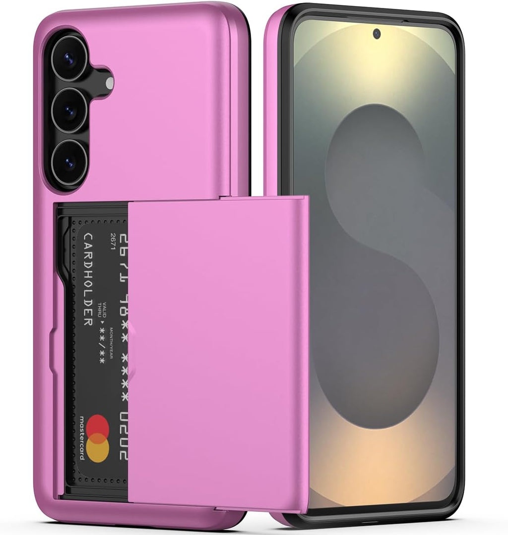 Samsung Galaxy S23 FE Shockproof Wallet Case Card Cover HOT PINK