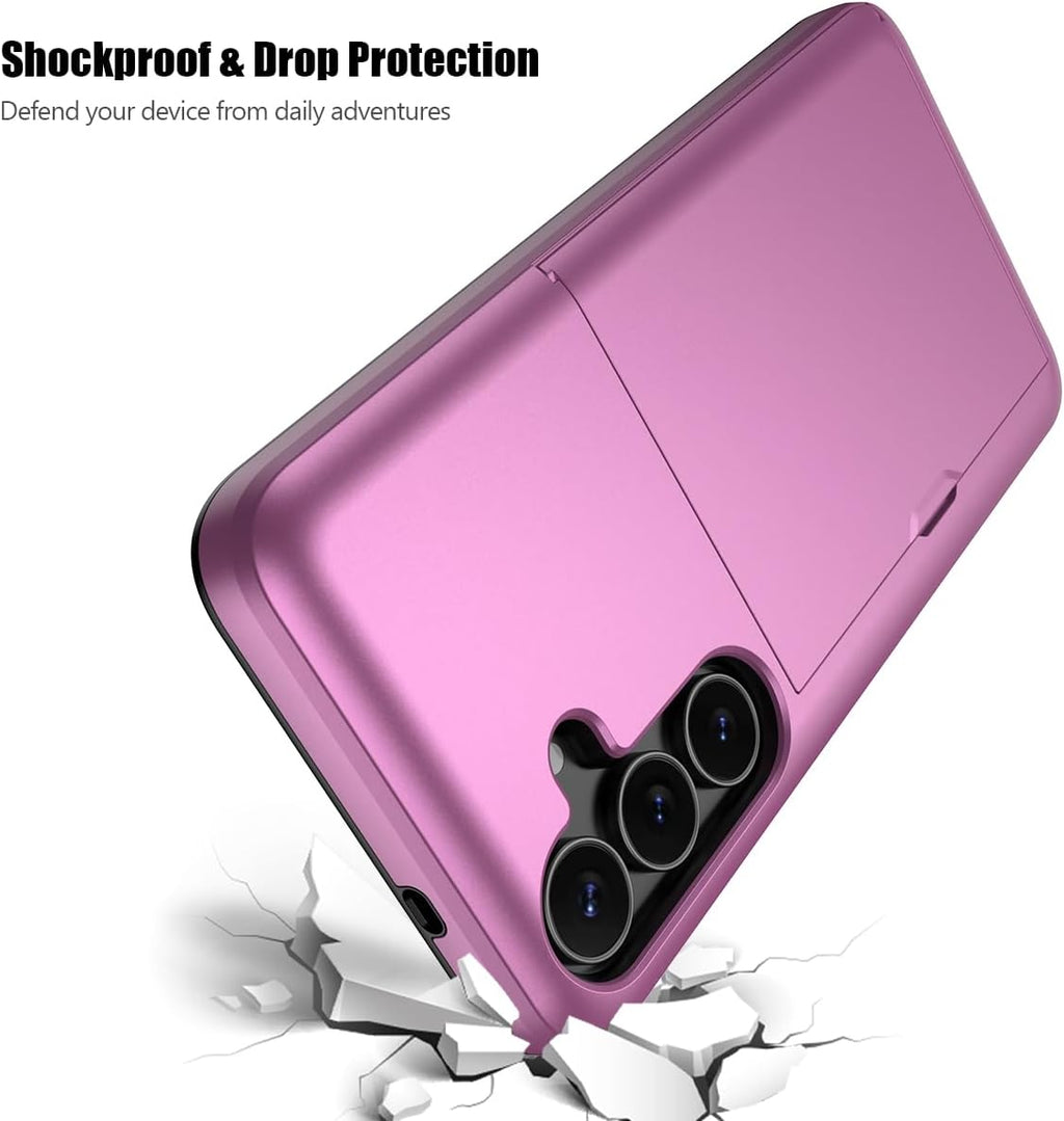Samsung Galaxy S23 FE Shockproof Wallet Case Card Cover HOT PINK