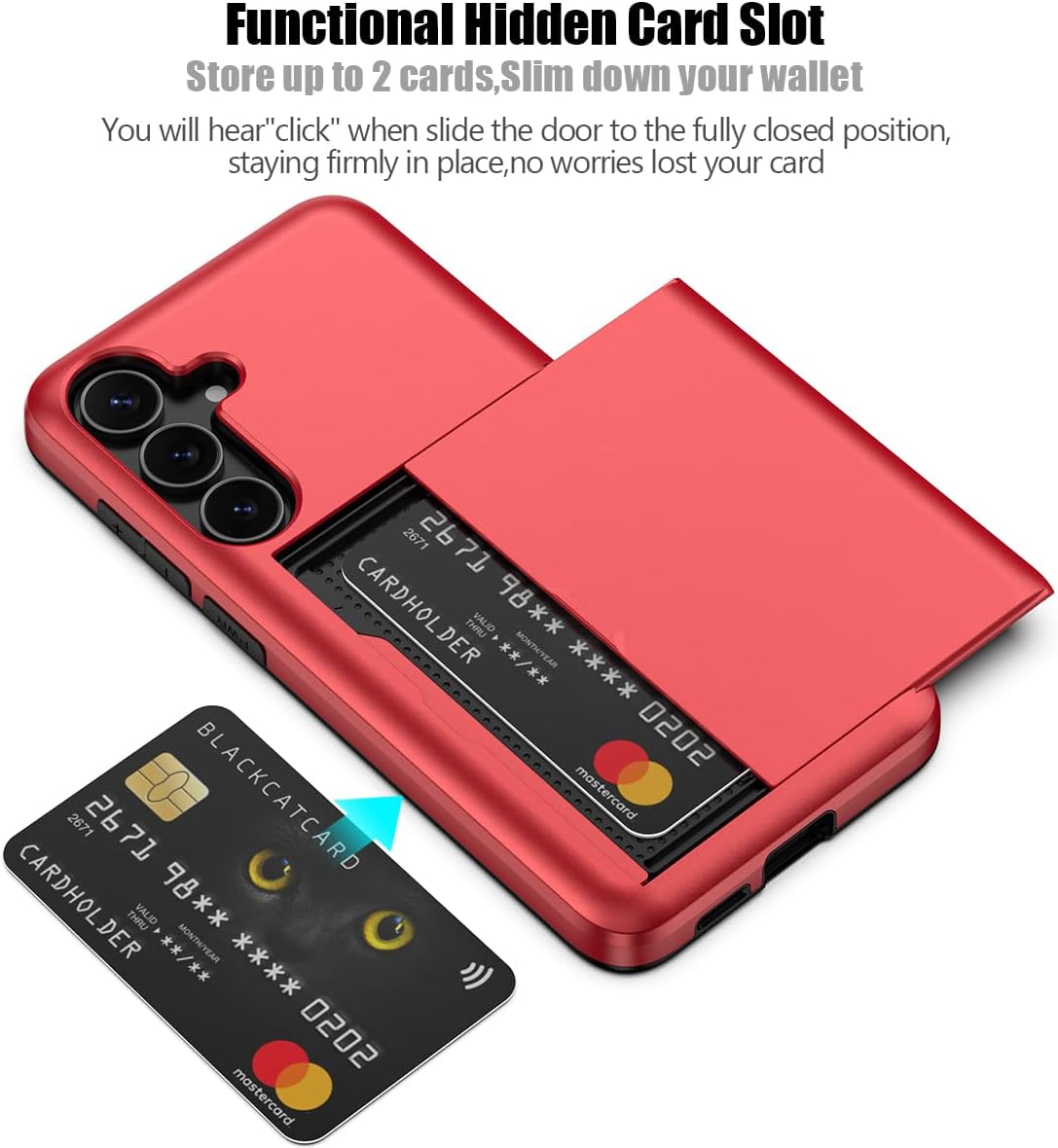 Samsung Galaxy A36 Shockproof Wallet Case Card Cover RED