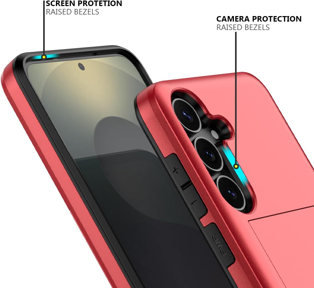 Samsung Galaxy A36 Shockproof Wallet Case Card Cover RED