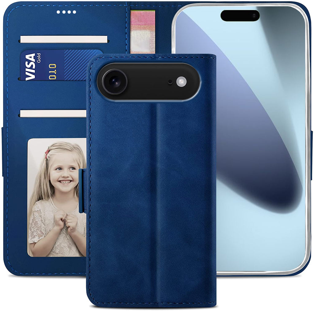 iPhone Air Wallet Case Shockproof Full Body Protective Card Cover BLUE