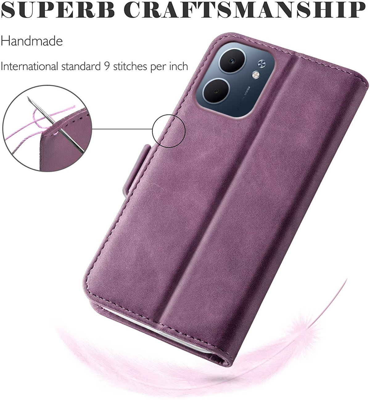 Oppo A5x Wallet Case Shockproof Full Body Protective Card Cover WINE RED