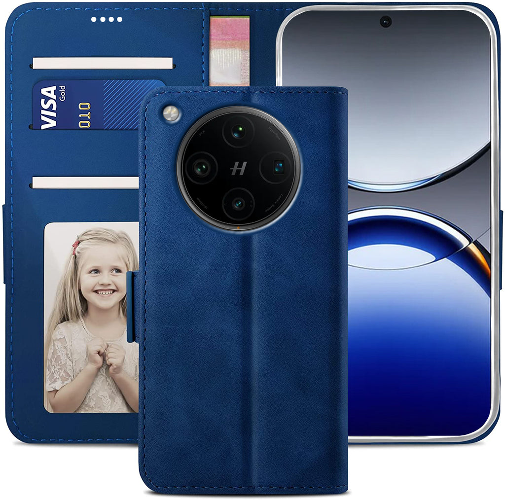 Oppo Find X8 Pro Wallet Case Shockproof Full Body Protective Card Cover BLUE